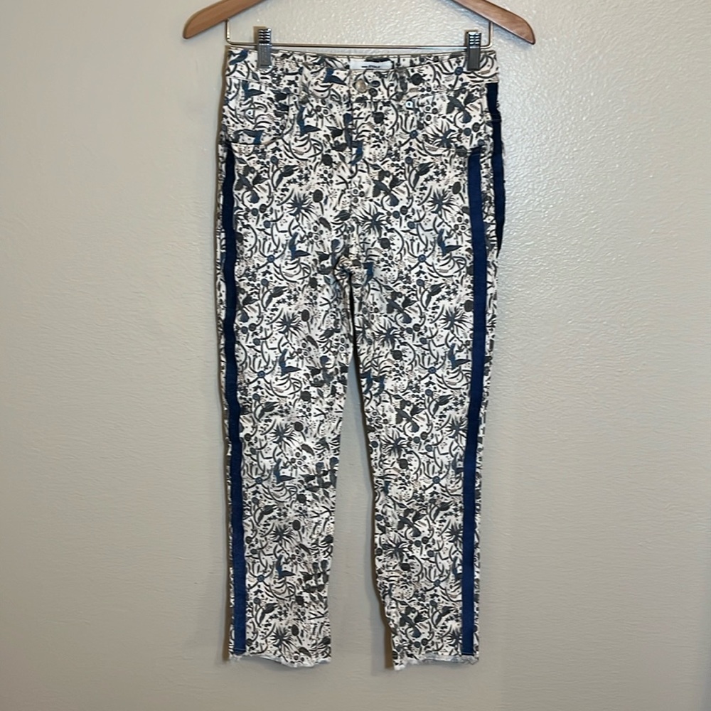 Isabel Etoile Marant Floral Print Raw Hem Jeans